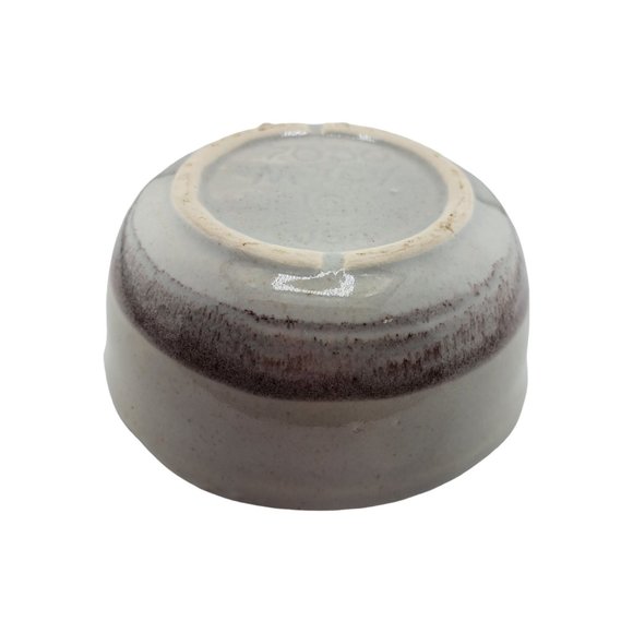 GRAYSTONE McCoy Nelson Soup Bowl Handle Round Gray Drip on Ivory USA Pottery - Picture 6 of 13